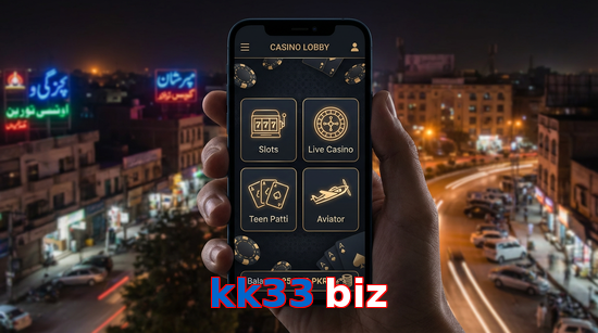 Main screen of Kk33 Biz app page for PK players