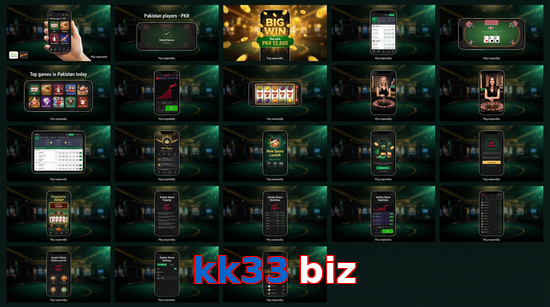 Main screen of Kk33 Biz bet page for PK players